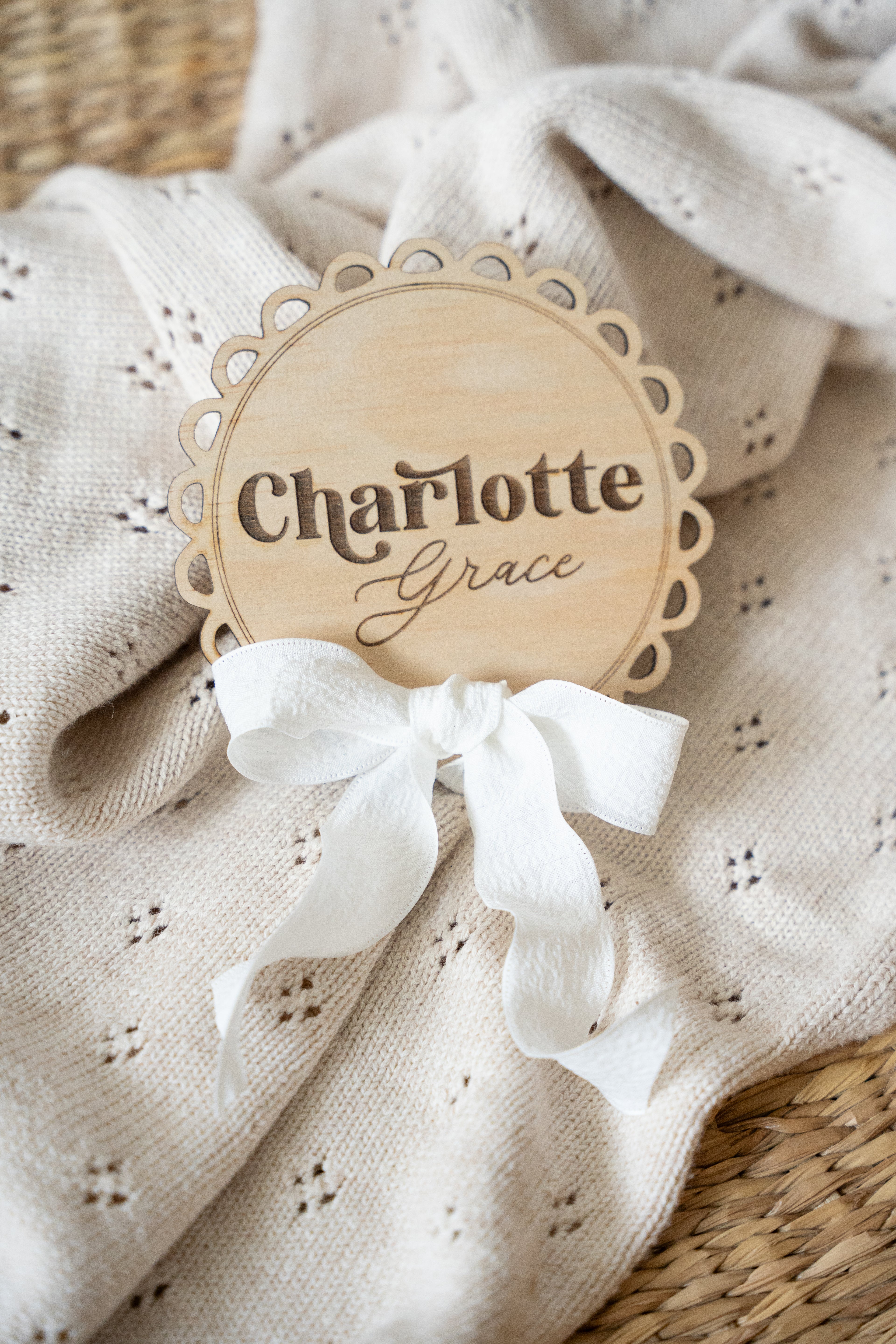 Scallop edge Name Plaque