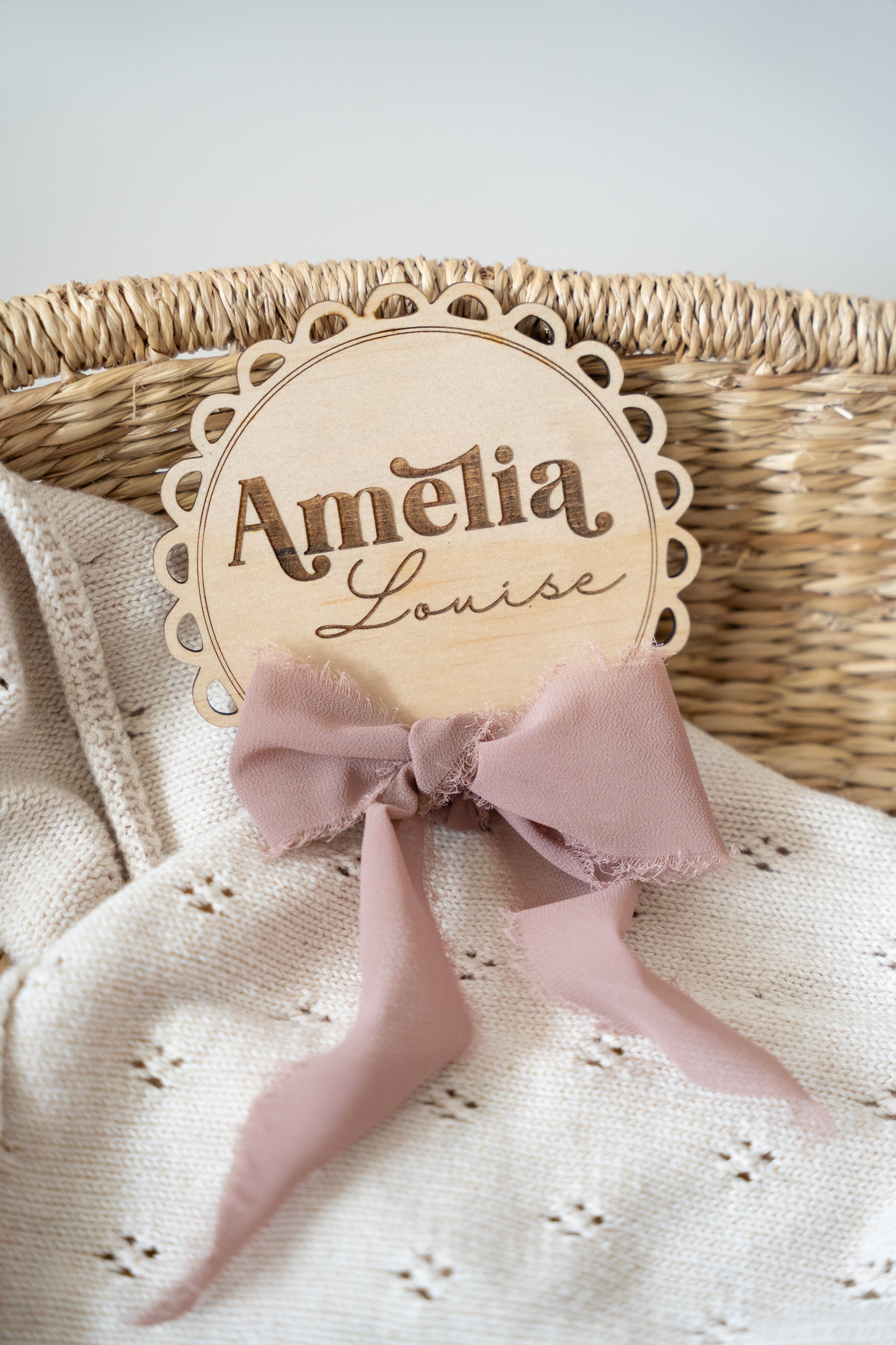 Scallop edge Name Plaque