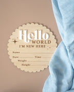 'Hello World' Baby Announcement plaque