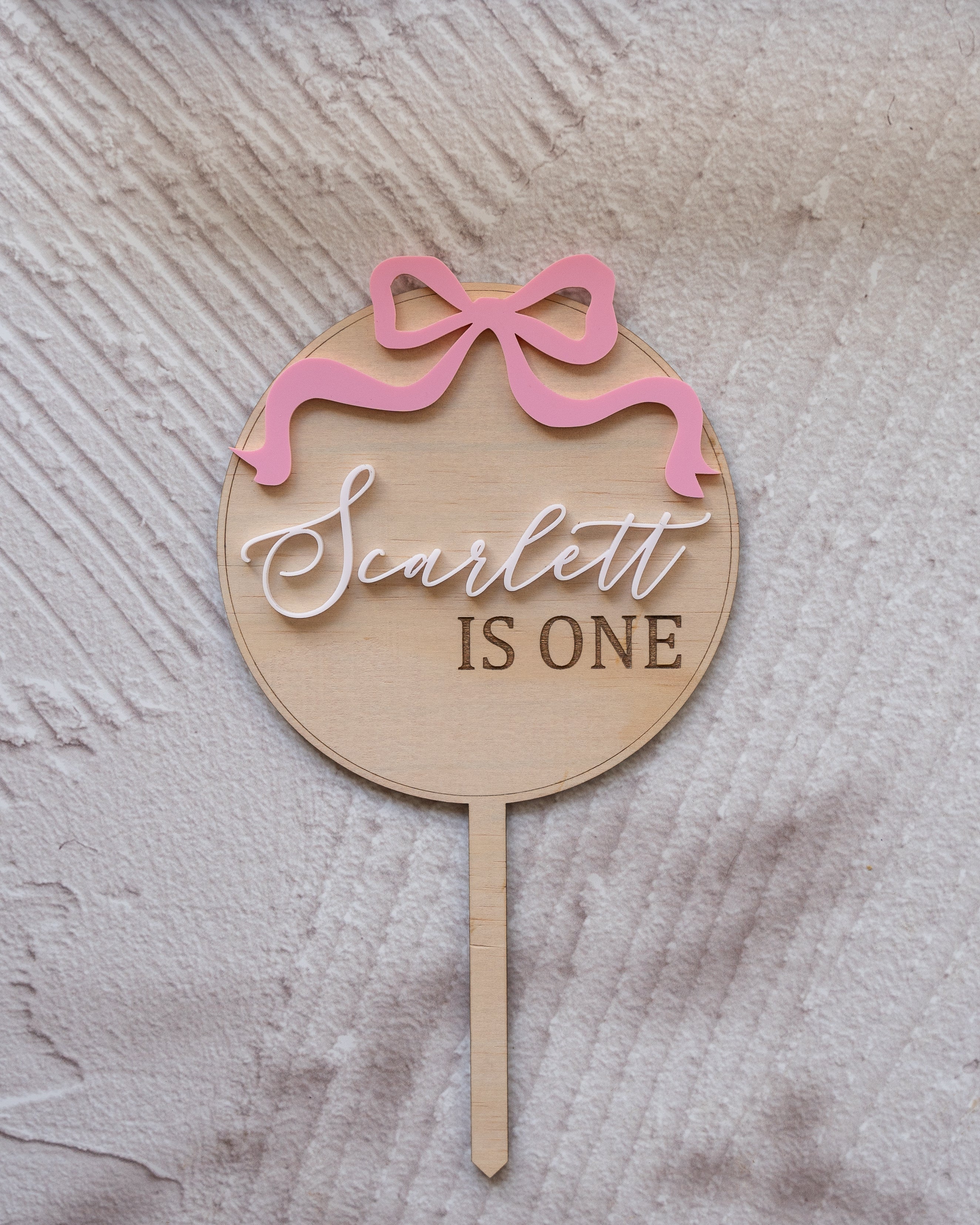 BOWtiful Birthday cake topper