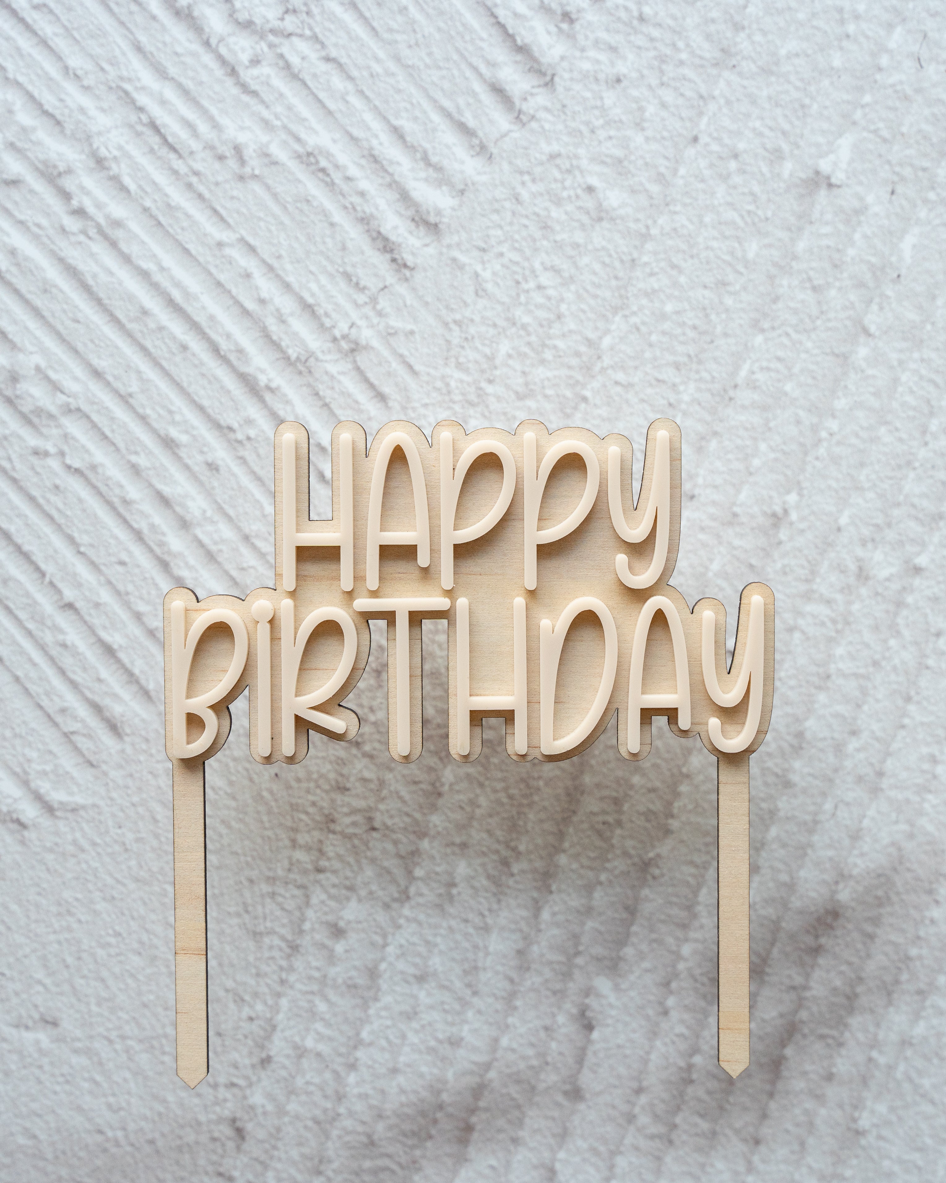 Playful HAPPY BIRTHDAY cake topper