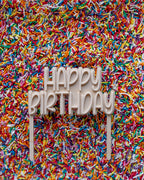 Playful HAPPY BIRTHDAY cake topper
