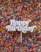 Retro HAPPY BIRTHDAY cake topper