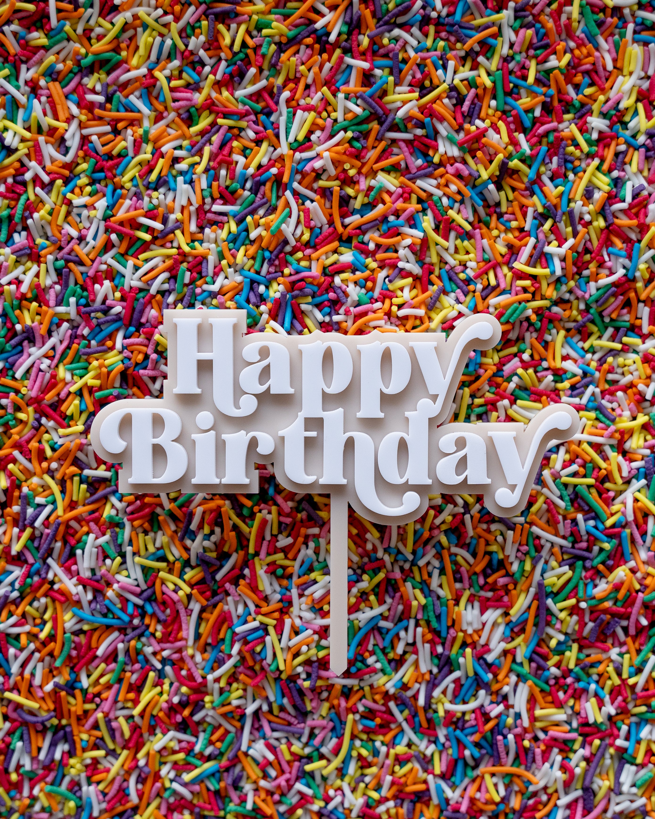 Retro HAPPY BIRTHDAY cake topper