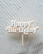 Retro HAPPY BIRTHDAY cake topper
