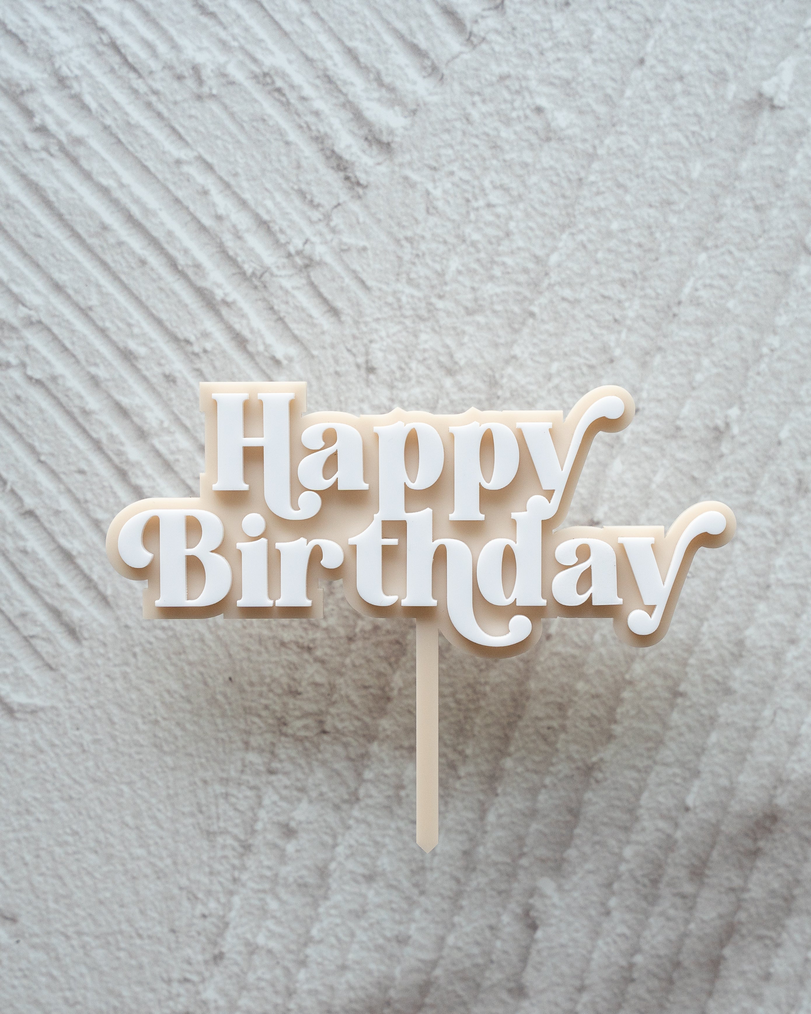 Retro HAPPY BIRTHDAY cake topper
