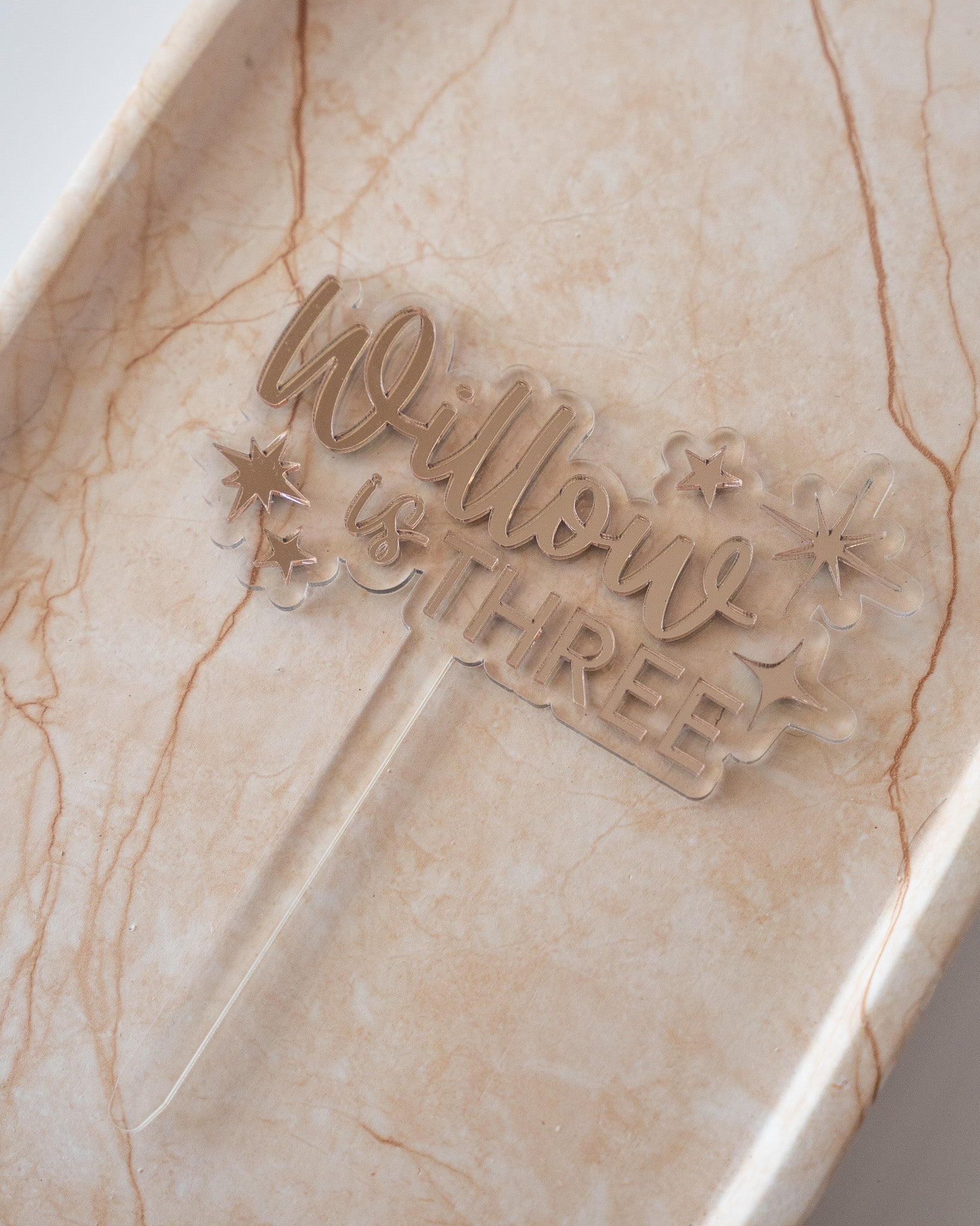 Cake Topper (Mirror/Colour on Clear)