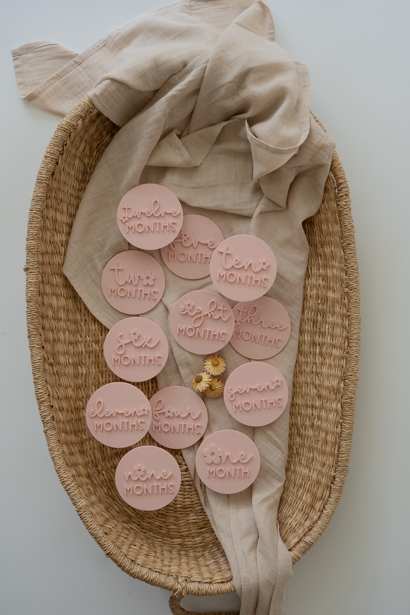 Acrylic Milestone discs (Daisy Font)