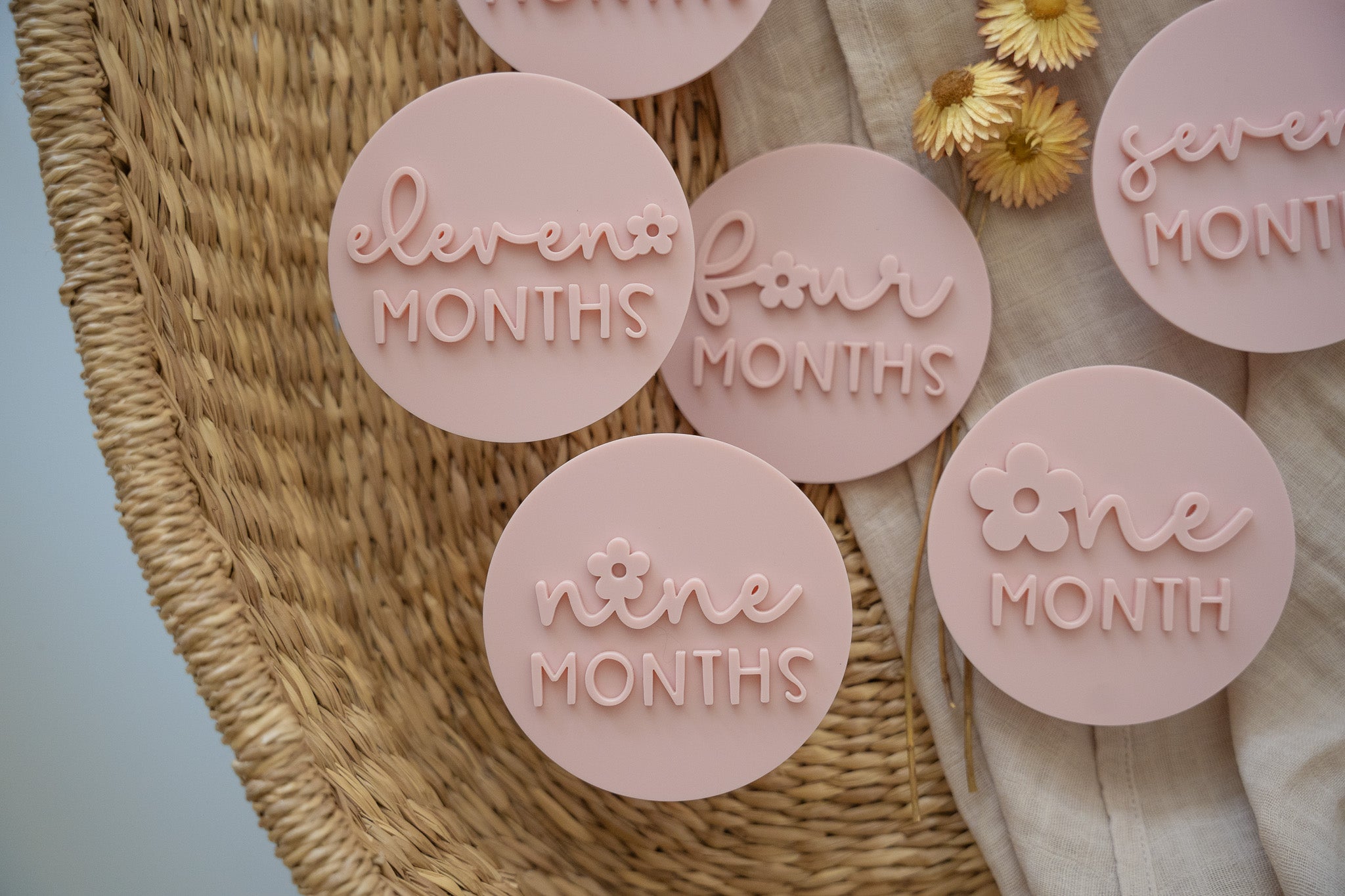 Acrylic Milestone discs (Daisy Font)