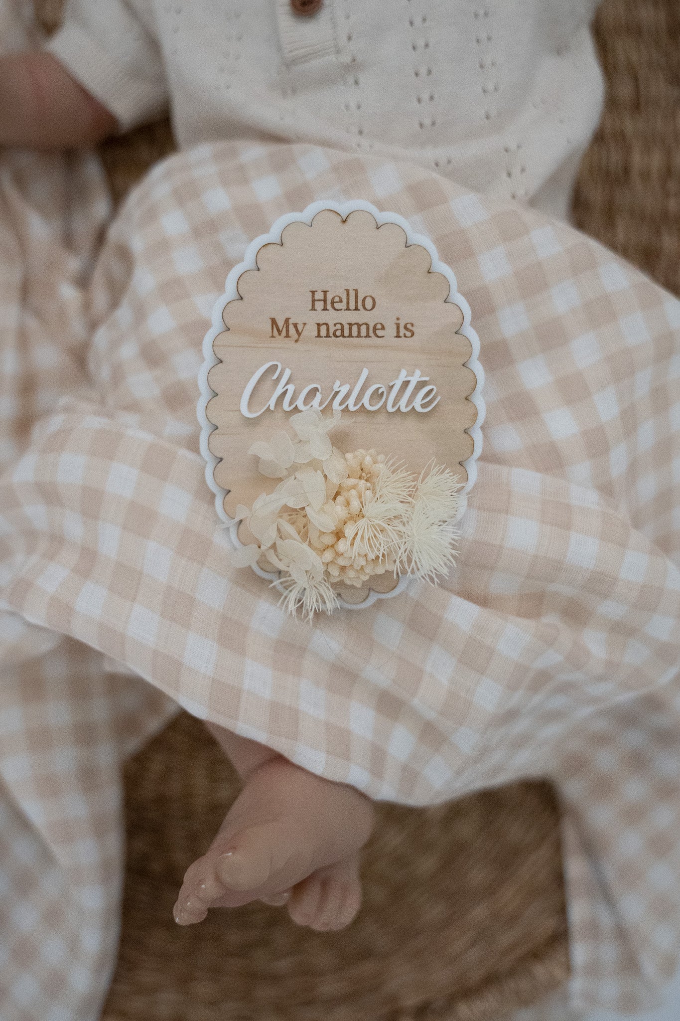 Floral Arrival Name Plaque
