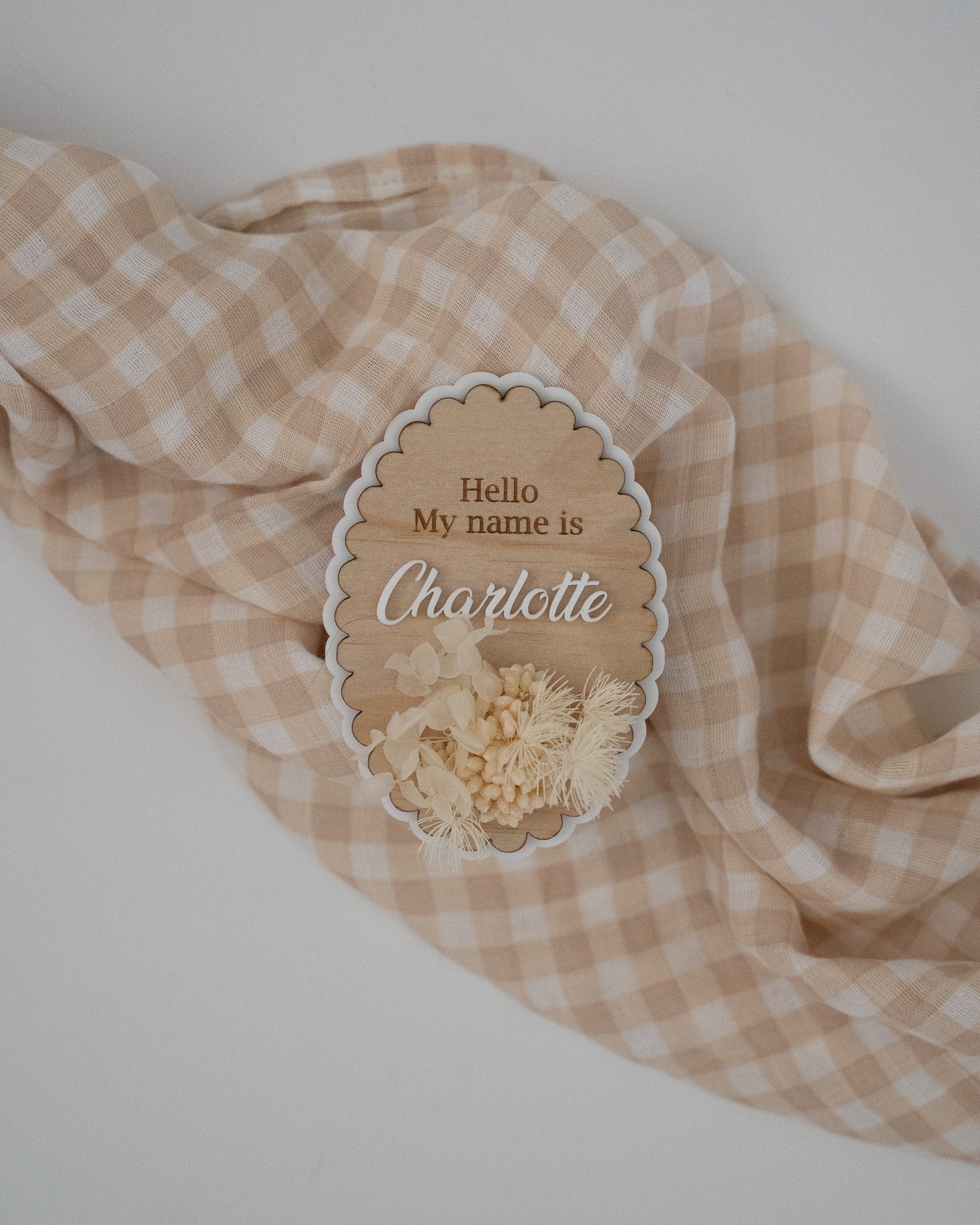 Floral Arrival Name Plaque