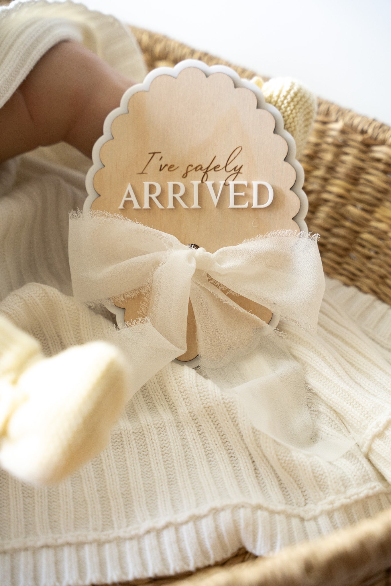 “I’VE SAFELY ARRIVED” BIRTH ANNOUNCEMENT PLAQUE