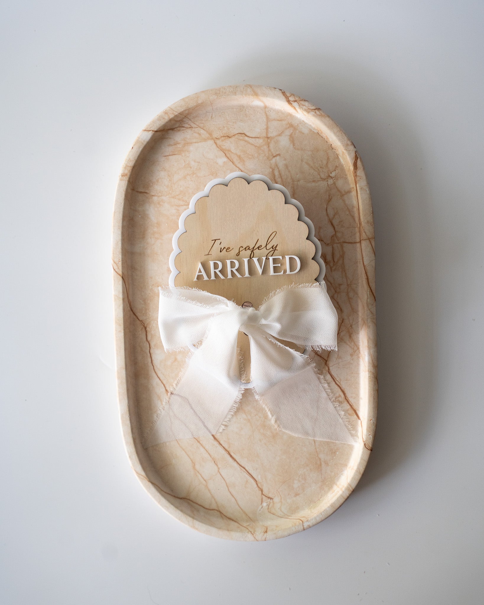 “I’VE SAFELY ARRIVED” BIRTH ANNOUNCEMENT PLAQUE