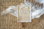 Wavy Bow Birth Announcement Plaque